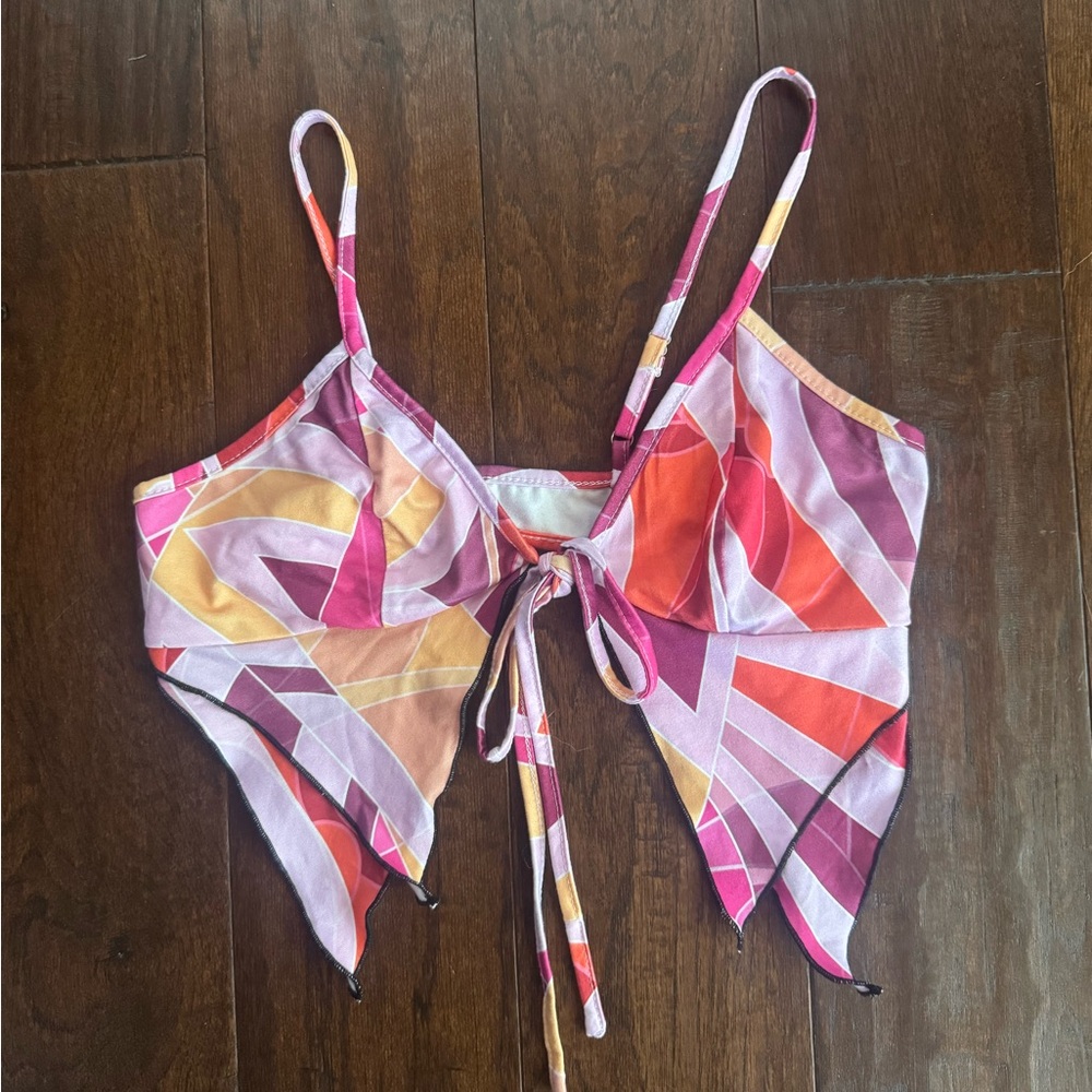 Colorful Geometric Crop Top